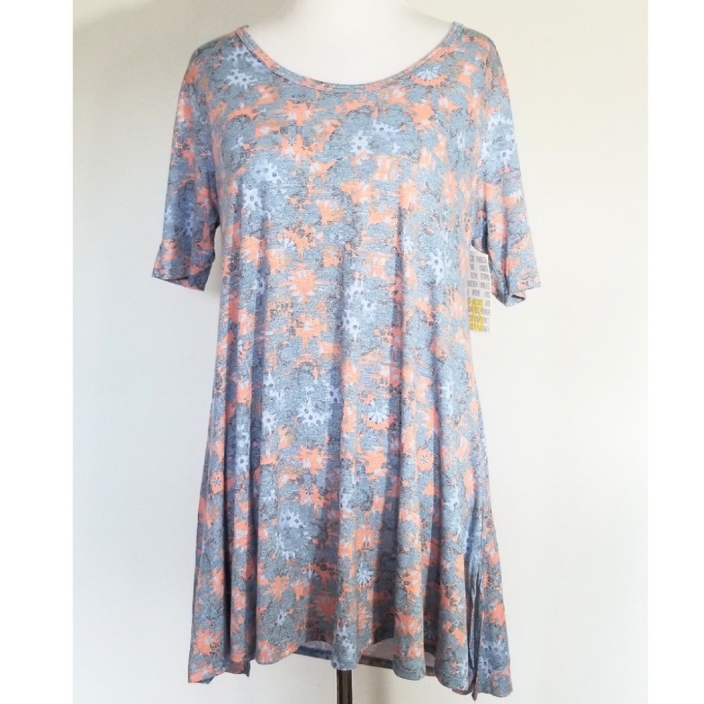 LuLaRoe Blue and Peach Perfect T
